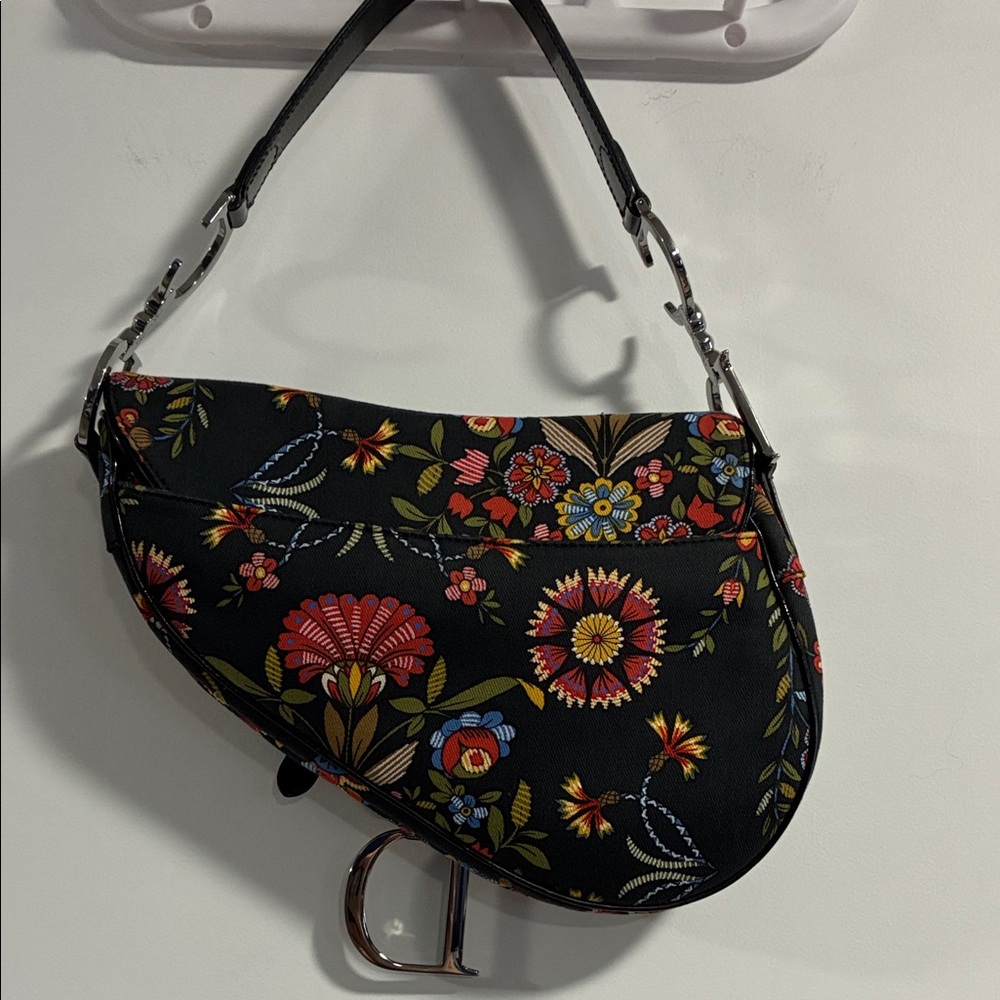 Christian Dior Floral Canvas and Leather Saddle Bag - Picture 12 of 17